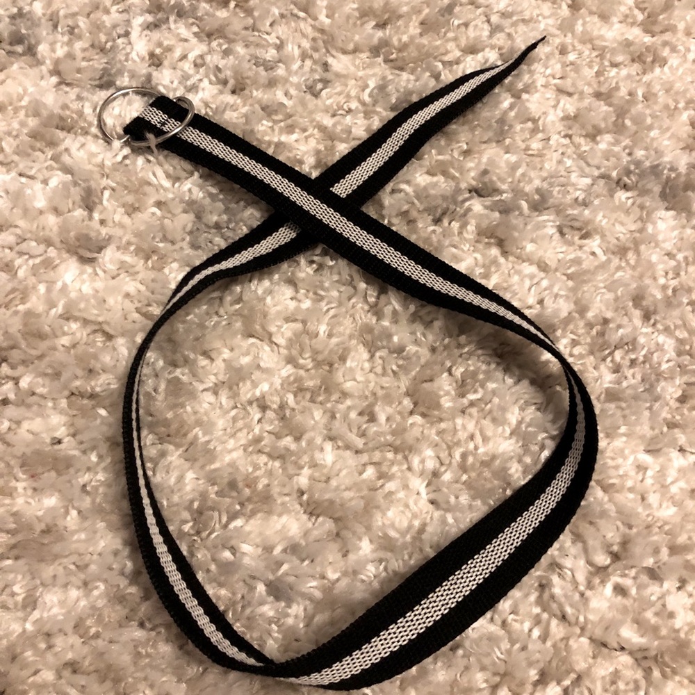 Black and white fabric belt